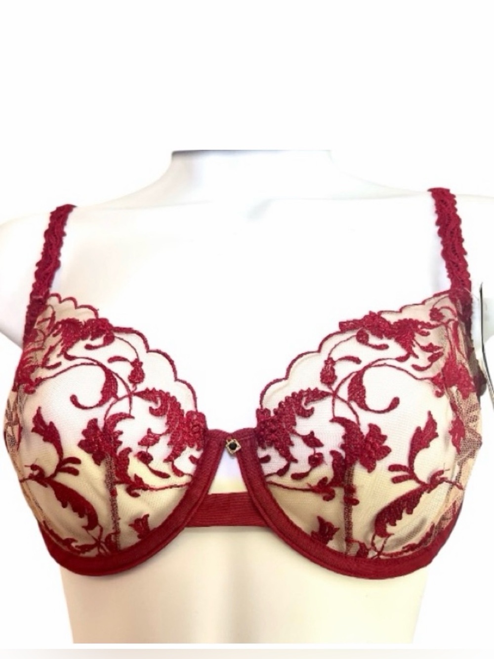Warcoal Elegant Red Lace Underwire Bra 32D NWT